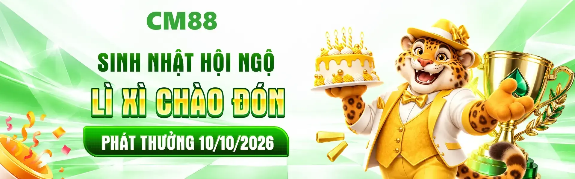 1. CM88 chào mừng ngày sinh nhật với sự kiện quà tặng quy tụ hàng ngàn phần quà dành cho hội viên. Nhanh tay đăng ký tài khoản để tìm hiểu chương trình và cập nhật ưu đãi.